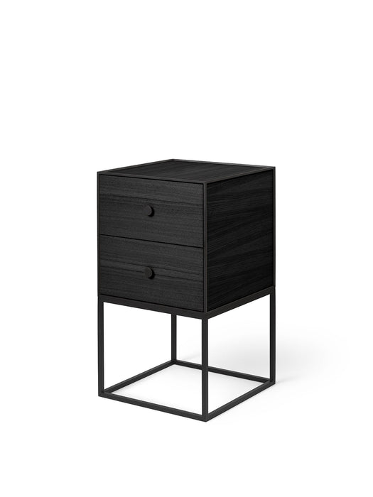 Frame Sideboard 35, black stained ash, with 2 drawers