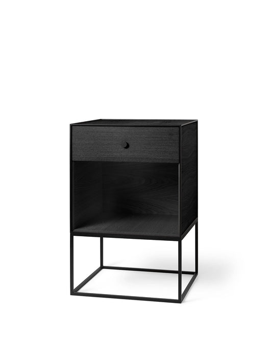 Frame Sideboard 49, Black Stained Ash, With 1 Drawer