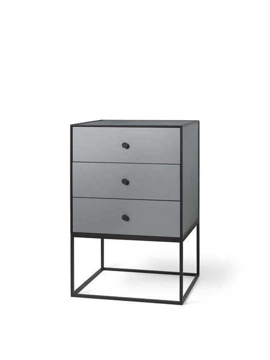 Frame Sideboard 49, Dark Grey, With 3 Drawers