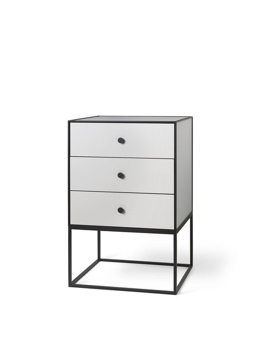 Frame Sideboard 49, Light Grey, With 3 Drawers