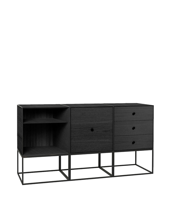 Frame Sideboard 49 Trio, Black Stained Ash