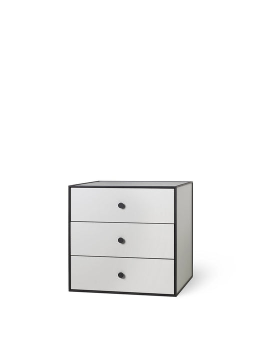 Frame 49 , 42X49X49, Light Grey With 3 Drawers