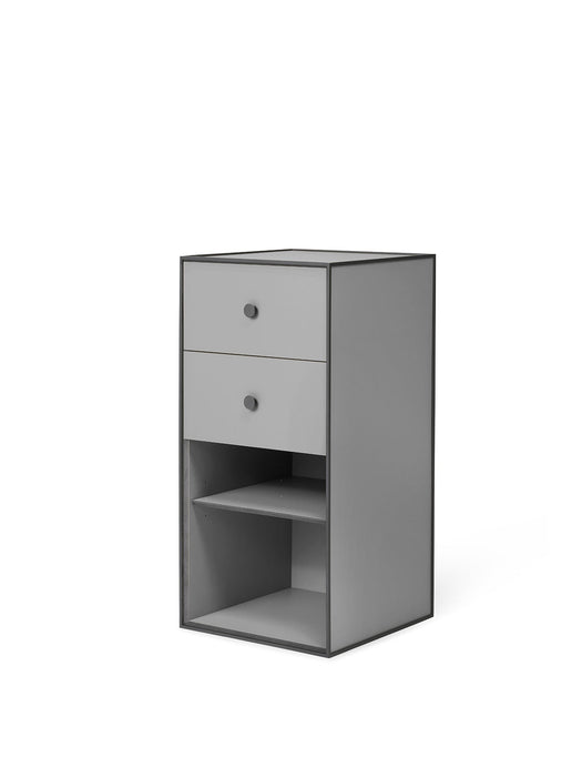 Frame 70, 35X35X70, Dark Grey Incl. 1 Shelf And 2 Drawers