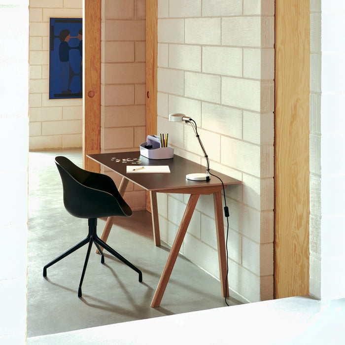 CPH90 Desk Deep blue water-based lacquered oak frame - HAY