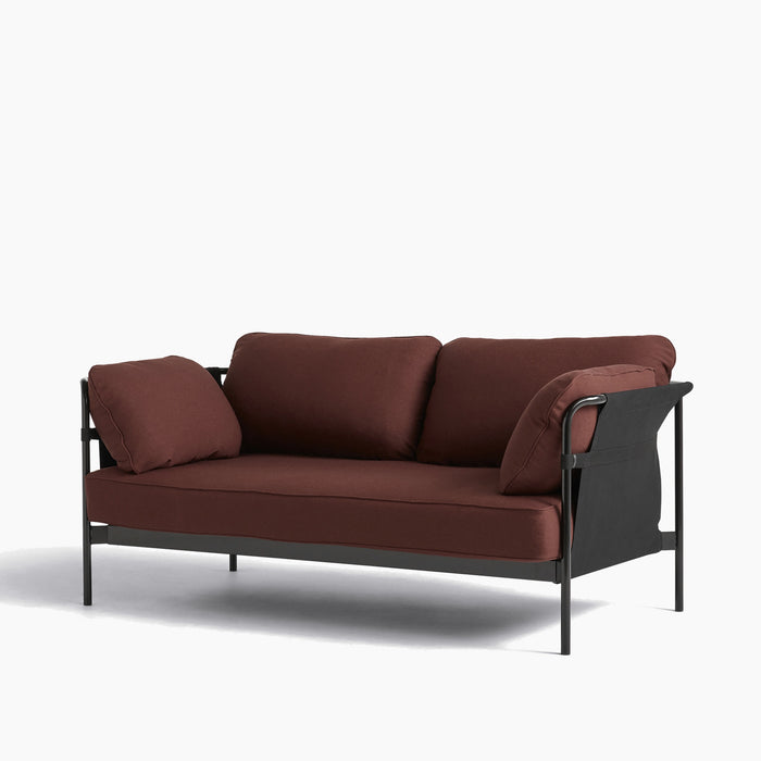 Can 2 seater Black powder coated steel frame Black strap - HAY
