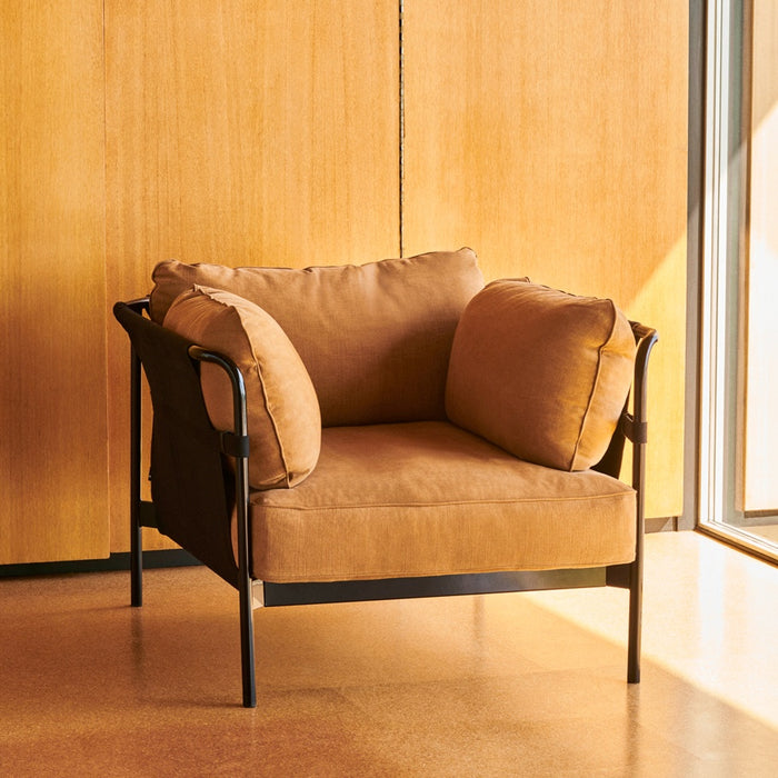 Can 1 seater Chromed steel frame Black strap - HAY