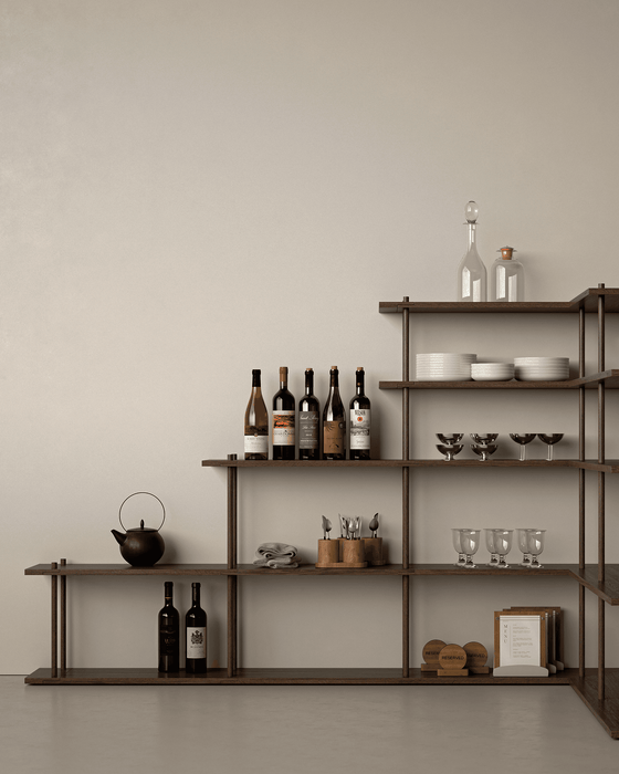 Bond 20 Modular Shelving System - Fogia Bond Shelving system free standing 30 cm Smoked oak lifestyle 02