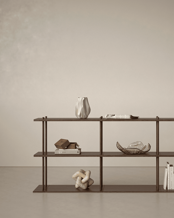 Bond 20 Shelf - Fogia Bond Shelving system free standing FS203 30 cm Smoked oak lifestyle 03