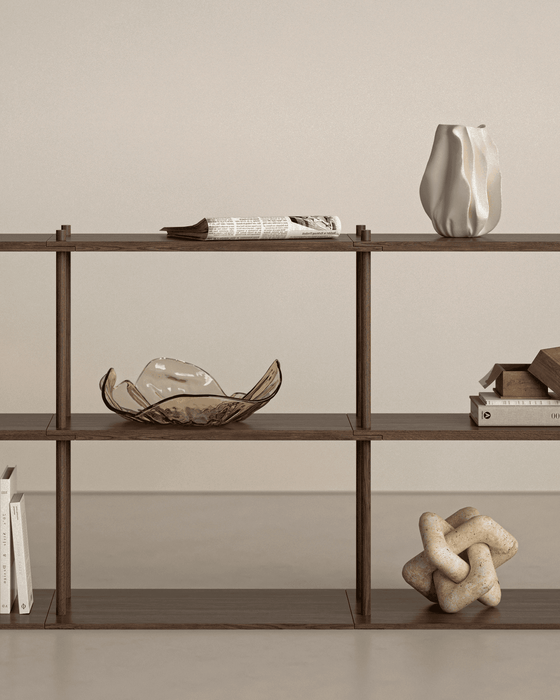 Bond 20 Shelf - Fogia Bond Shelving system free standing FS203 30 cm Smoked oak lifestyle 04