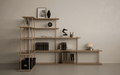 Bond 20 Shelf - Fogia Bond Shelving system free standing corner 30 cm Lacquered oak lifestyle 01