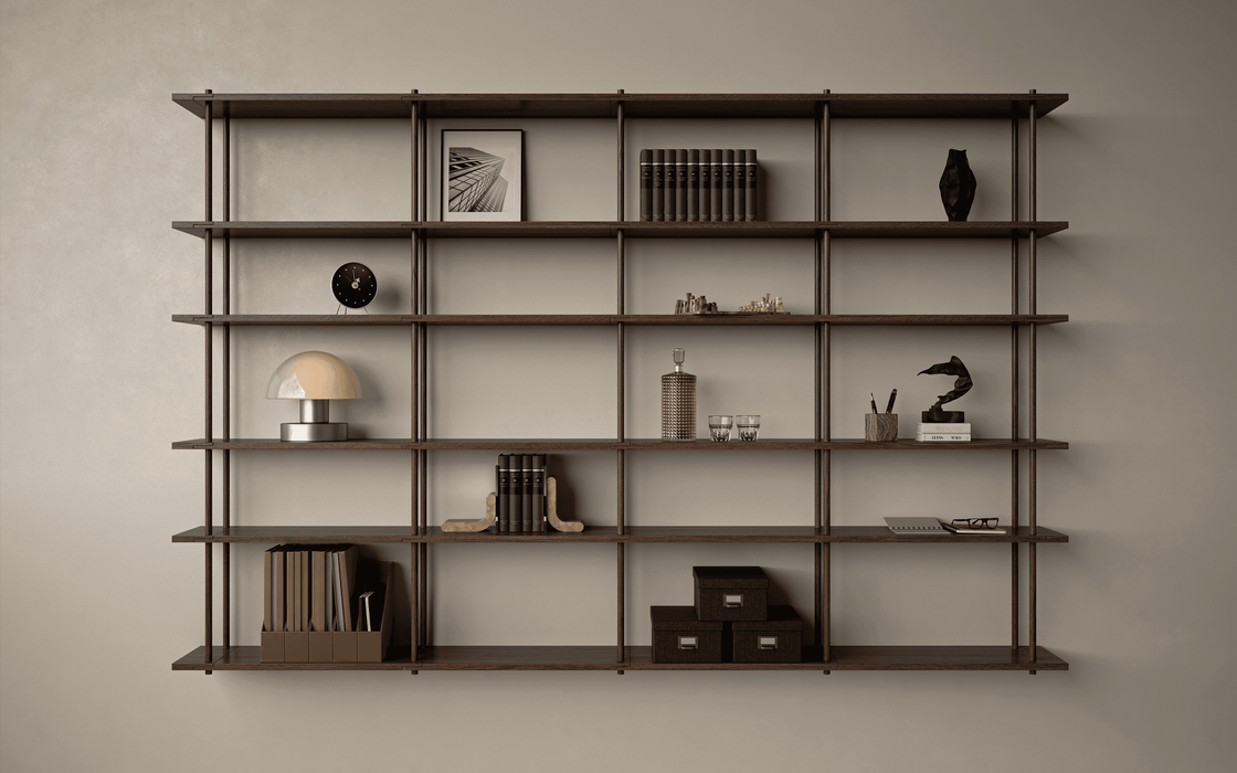 Bond 20 Shelf - Fogia Bond Shelving system wall hanged 30 cm Smoked oak lifestyle 01