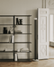 Bond 20 Modular Shelving System - Fogia Lifestyle Bond 30 freestanding shelf in smoked oak with Cube vases