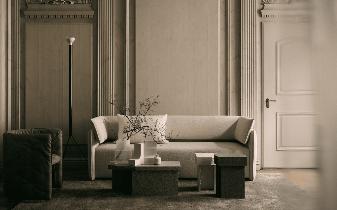 Niche Club Chair - Fogia Lifestyle Boxlike sofa Niche Club chairs Kern Tables at the building 01