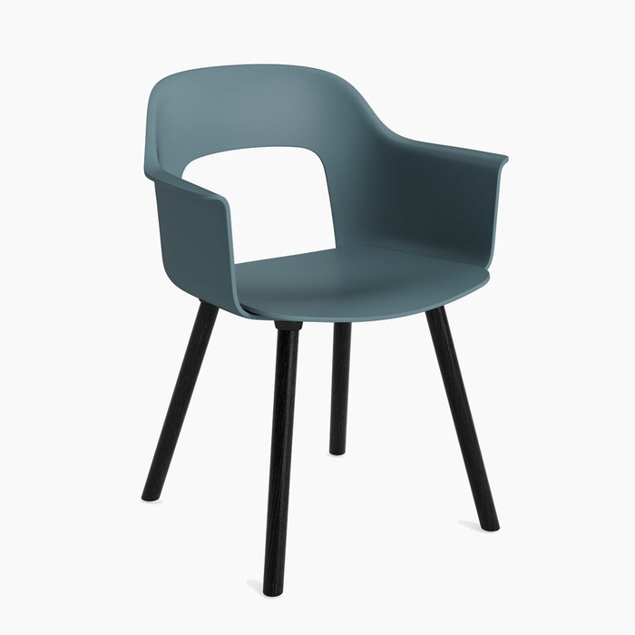Layout Armchair 221 Black water-based lacquered solid oak 4 leg base Standard glider - HAY