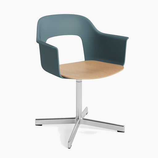 Layout Armchair 232 Black powder coated aluminium 4 star swivel base Standard glider - HAY