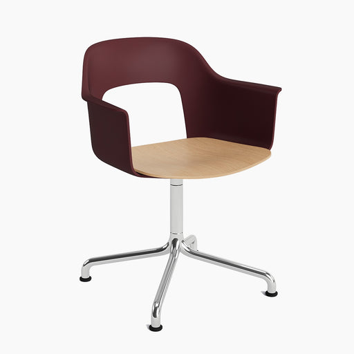 Layout Armchair 252 Black powder coated aluminium 4 star swivel arc base Standard glider - HAY