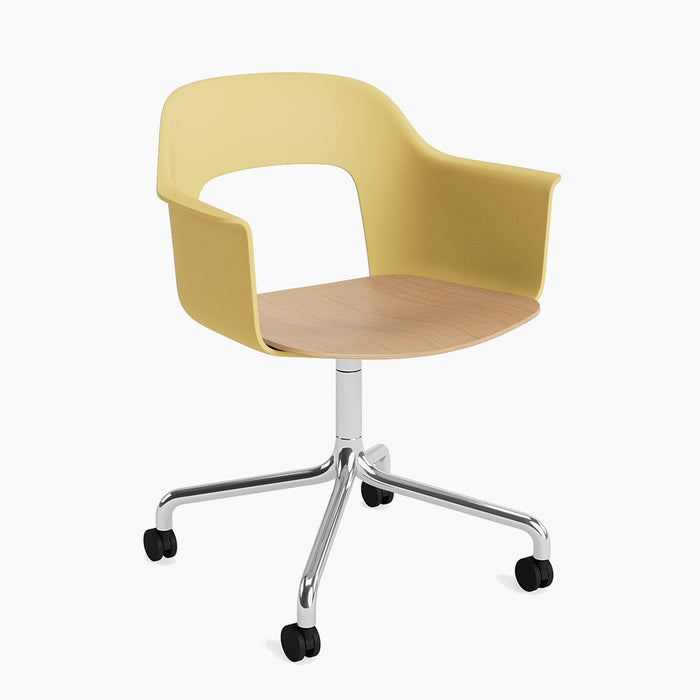 Layout Armchair 262 Polished aluminium 4 star swivel arc Wheel base - HAY