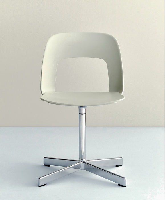 Layout Chair 131 Polished aluminium 4 star swivel base Standard glider - HAY