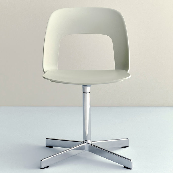 Layout Chair 131 Polished aluminium 4 star swivel base Standard glider - HAY