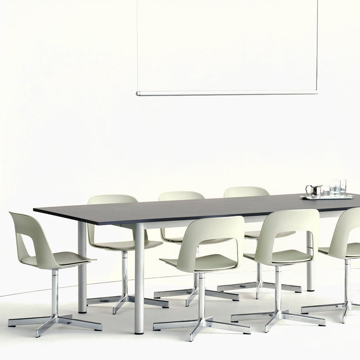 Layout Chair 131 Polished aluminium 4 star swivel base Standard glider - HAY
