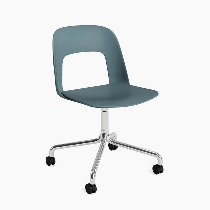 Layout Chair 161 Polished aluminium 4 star swivel arc Wheel base - HAY