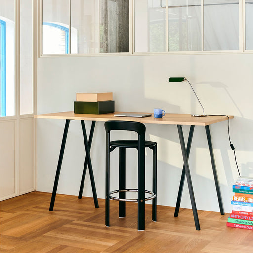 Loop Stand Table High Deep blue powder coated steel frame - HAY