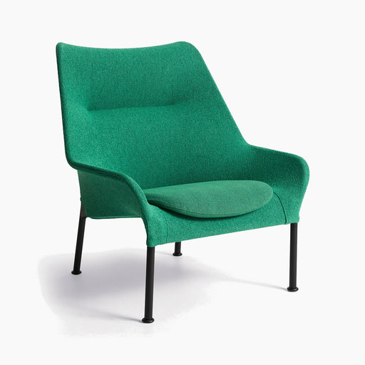 O2 Lounge Chair Eggshell powder coated steel 4 leg base Felt glider - HAY