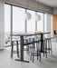 Passerelle High Table Water-based lacquered oak frame Ink black powder coated crossbar Adjustable gliders - HAY