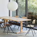 Passerelle Table Water-based lacquered oak frame Ink black powder coated crossbar Adjustable gliders - HAY