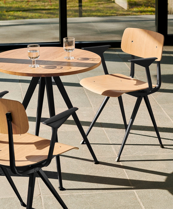 Pyramid 21 Café Table Black powder coated steel frame - HAY