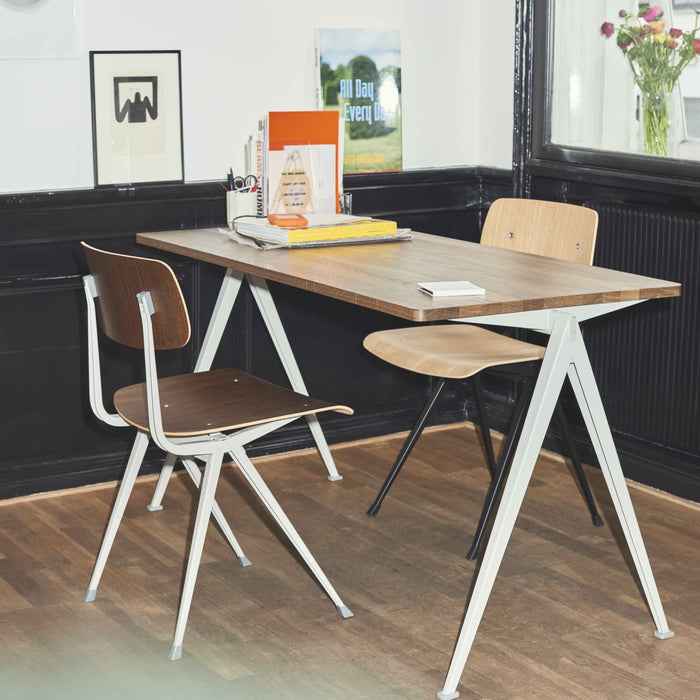 Pyramid 01 Table Beige powder coated steel frame - HAY