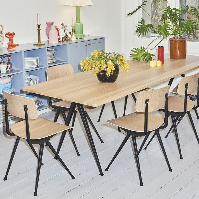 Pyramid 02 Table Beige powder coated steel frame - HAY