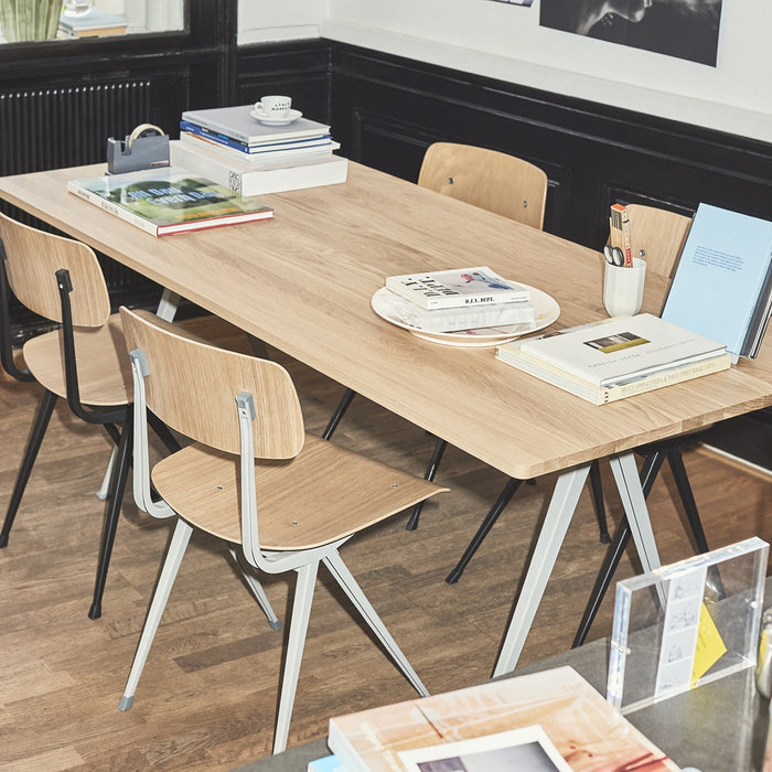 Pyramid 02 Table Beige powder coated steel frame - HAY