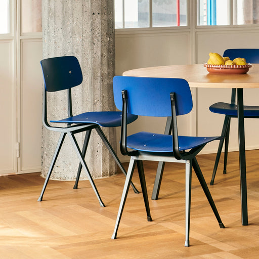 Result Chair Black powder coated steel 4 leg base Standard glider - HAY