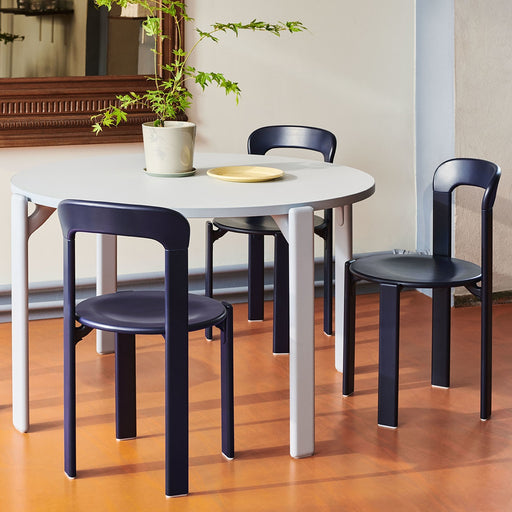 Rey Table Deep black water-based lacquered beech frame - HAY