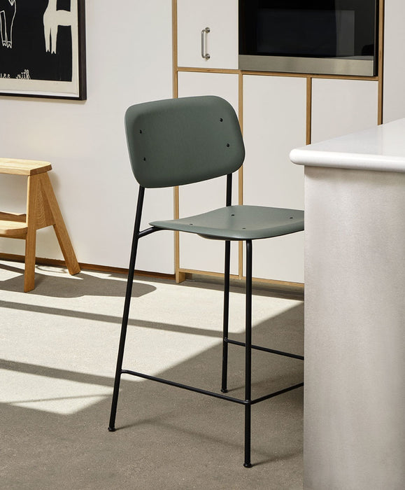Soft Edge90 Black powder coated steel 4 leg base H75 Standard glider - HAY