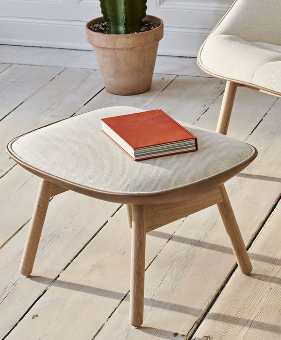 Uchiwa Ottoman Black water-based lacquered oak base - HAY