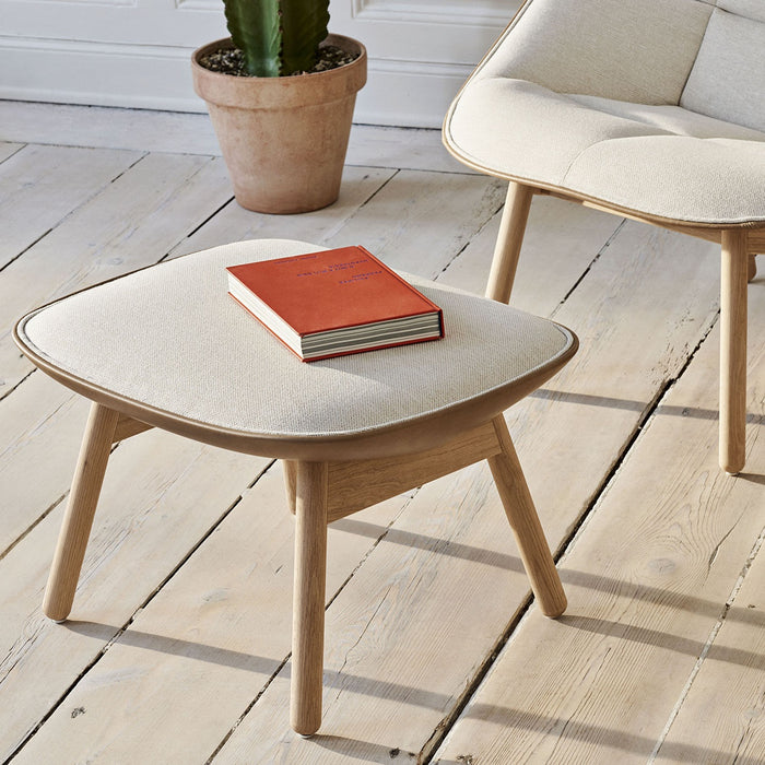 Uchiwa Ottoman Water-based lacquered oak base - HAY