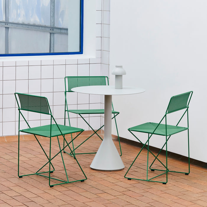 X-Line Chair Chalk white powder coated steel base - HAY