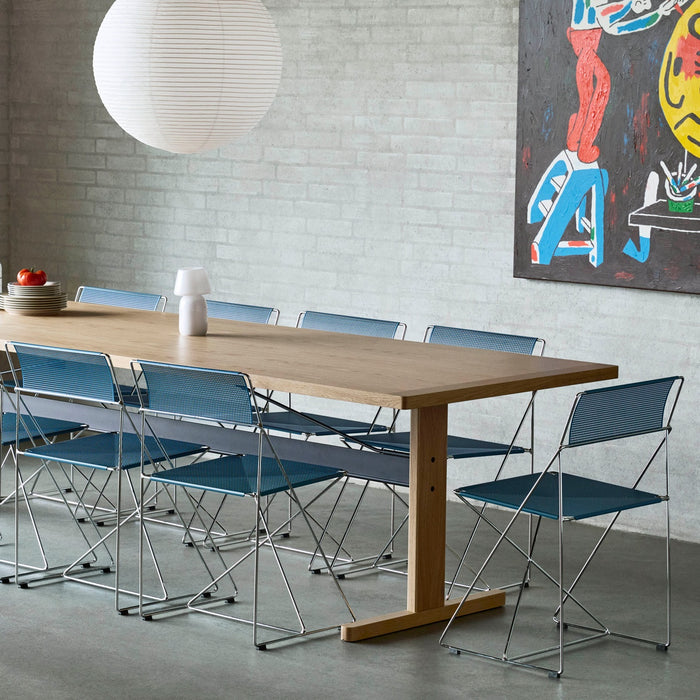 X-Line Chair Chalk white powder coated steel base - HAY