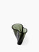 A top-down view of the dark green glass Aer Vase, showcasing its sculptural, undulating form against a white background.