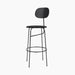 Afteroom Bar Chair Plus, Seat Upholstered - Black Painted Ash | Sierra 1001