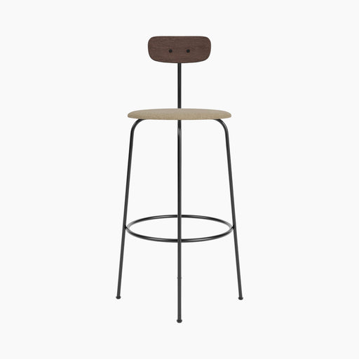 Afteroom Bar Chair, Seat Upholstered - Dark Stained Oak | Audo Bouclé 02