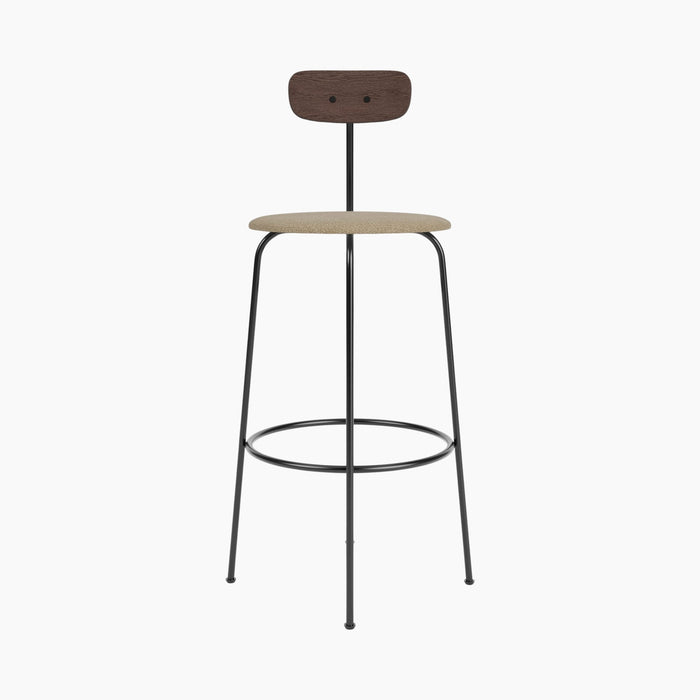Afteroom Bar Chair, Seat Upholstered - Dark Stained Oak | Audo Bouclé 02