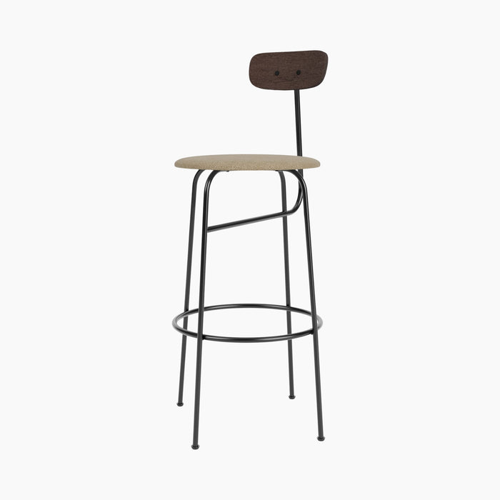 Afteroom Bar Chair, Seat Upholstered - Dark Stained Oak | Audo Bouclé 02