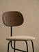 A close-up of the Afteroom Counter Chair Plus, showing the dark oak backrest, beige upholstered seat, and thin black frame.