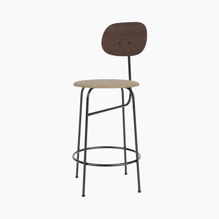 Afteroom Counter Chair Plus, Seat Upholstered - Dark Stained Oak | Audo Bouclé 02