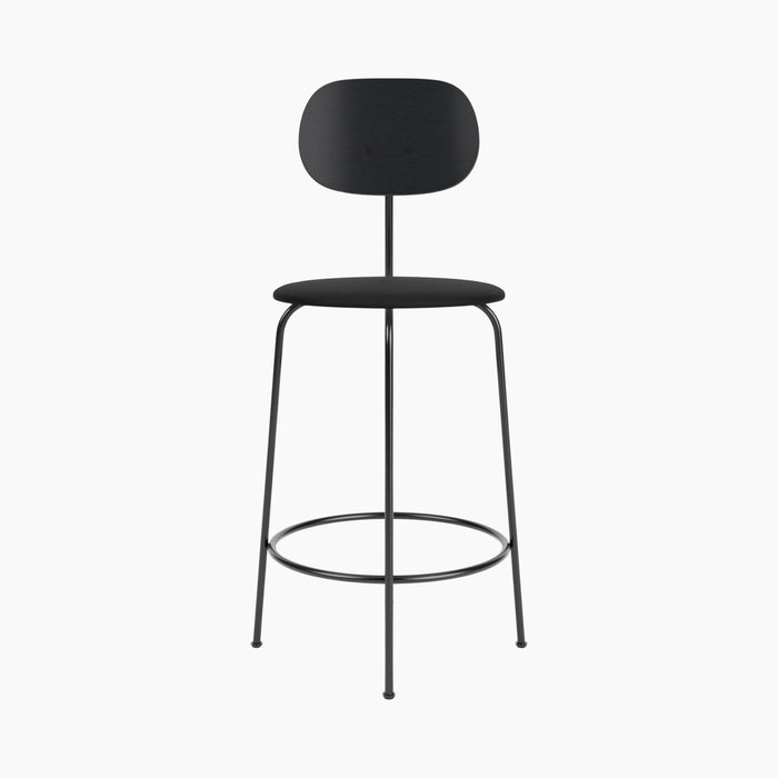Afteroom Counter Chair Plus, Seat Upholstered - Black Painted Ash | Sierra 1001