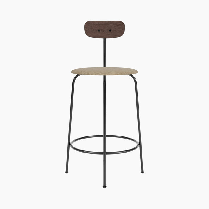 Afteroom Counter Chair, Seat Upholstered - Dark Stained Oak | Audo Bouclé 02
