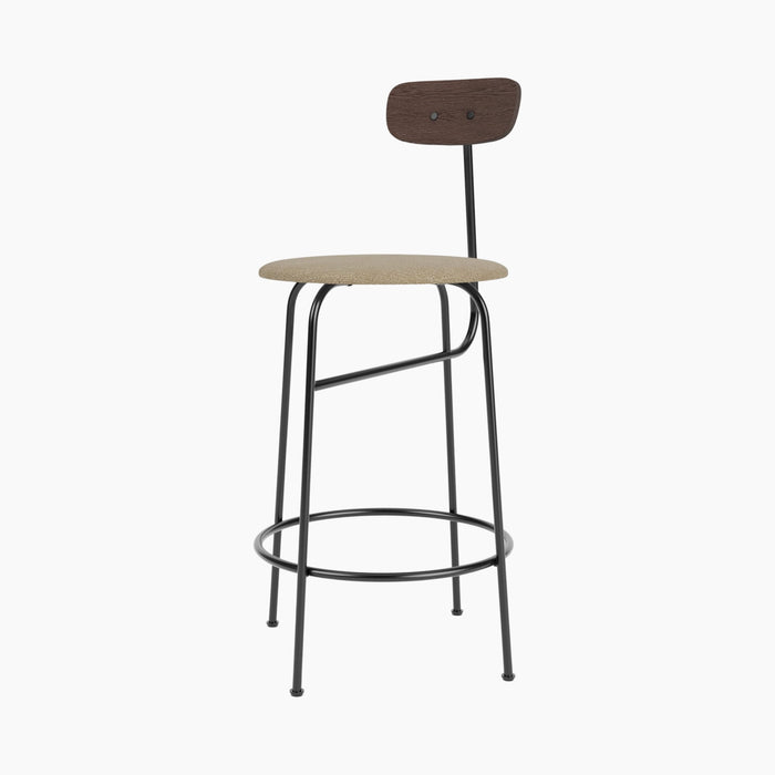Afteroom Counter Chair, Seat Upholstered - Dark Stained Oak | Audo Bouclé 02